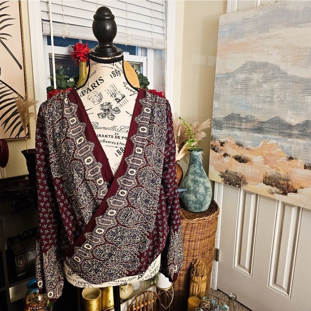 New Jella C Hi Low Bandana Print Stylish Boho Blouse. M fit